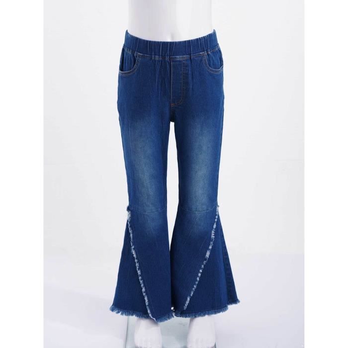 Iixpin Enfant Fille Jean Evas Pantalon Denim Elastique Pantalon