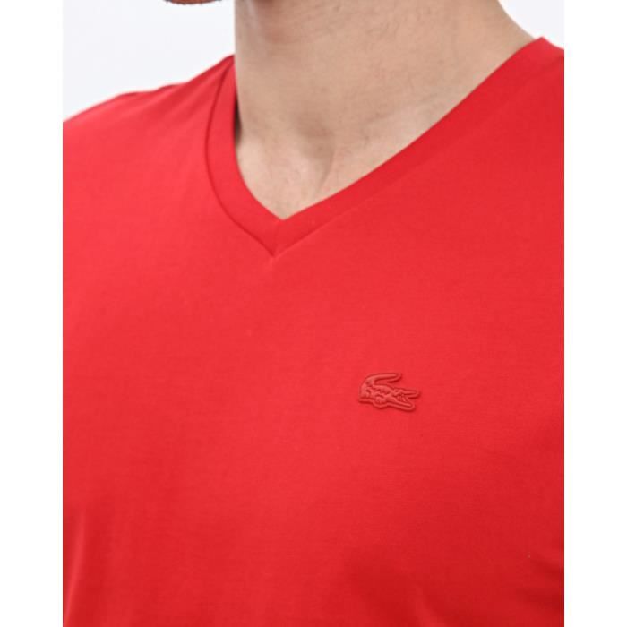 Tee shirt lacoste homme col v discount