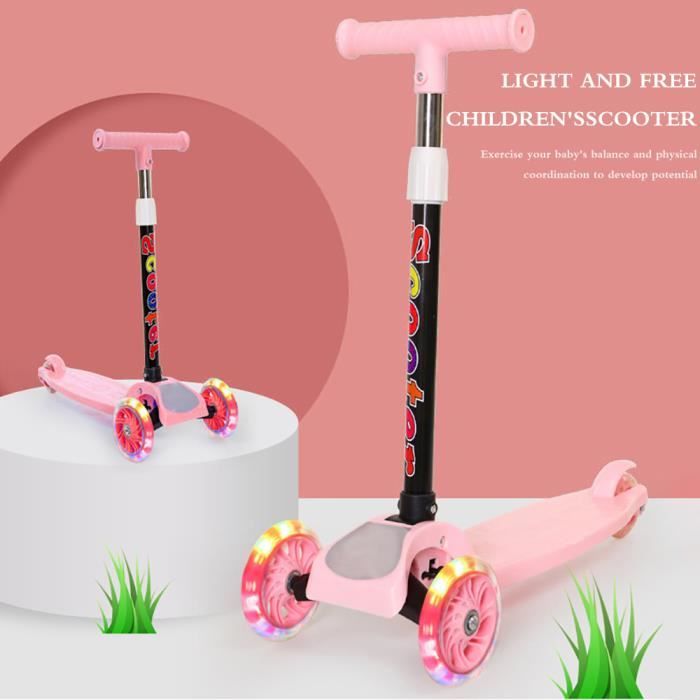 Trottinette avec roues à LED - Pliable - rose - 4260627429127 - Jour de la  Saint-Valentin
