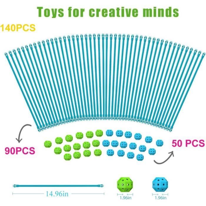 Kit De Construction pour Enfants 140 Pièces Brillent dans Le Noir Jouets De Construction De Fort d'air pour 4 5 6 7 8 9 Ans Et Plus Garçons Filles