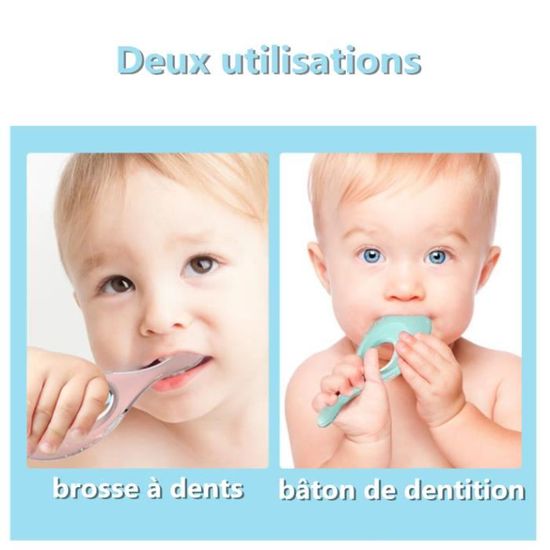 NOUVEAUTE Anneau De Dentition Jouet De Dentition Brosse Outil De Soin Des  Dents pour BÉBÉ Silicone (X2 pièces) - Cdiscount Puériculture & Eveil bébé