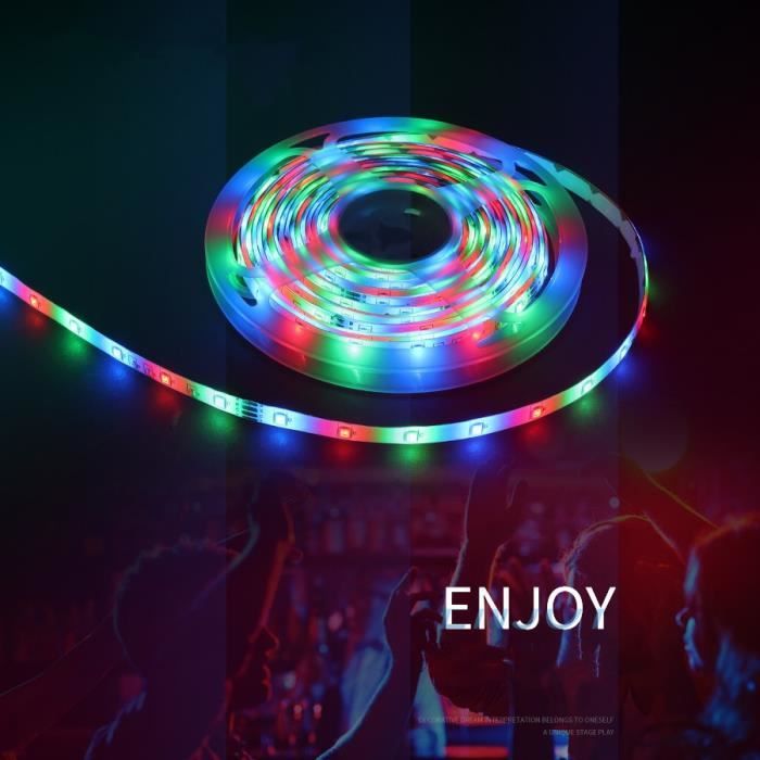 Ruban LED RGB 15 Mètres - Bluetooth & Télécommande - 16M De Couleurs, Synchronisation Musicale - IP65 Étanche