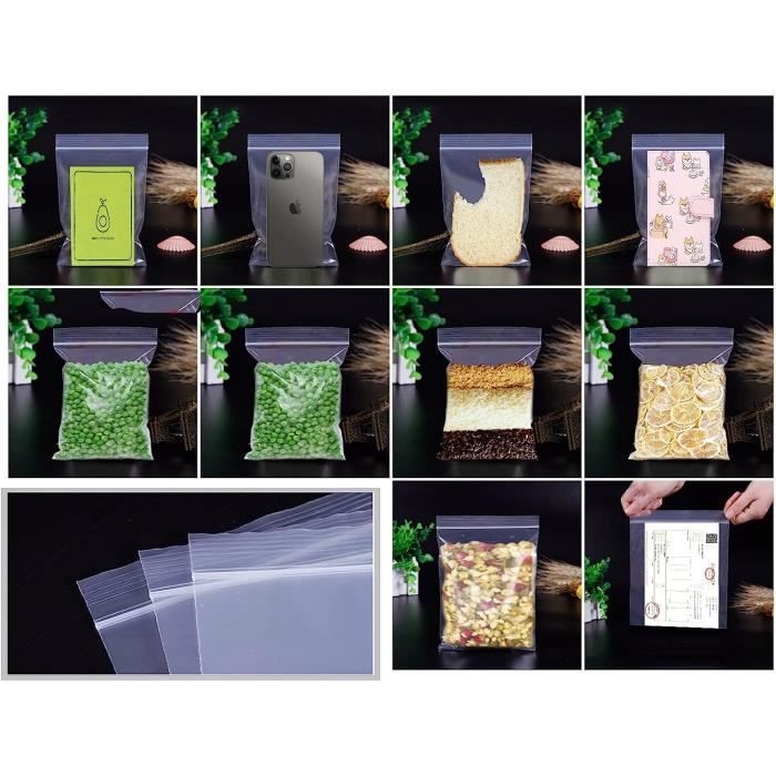 100 pièces Sachets plastiques refermables 20*15cm Sachet plastique ...