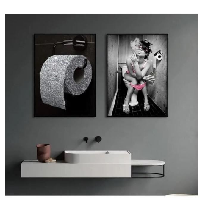 3 Tableau Femme Sexy Mode Noir et Blanc Affiche Decoration Murale Toilette  Poster Salle de Bain Cadeau sans Cadres 30*40cm - Cdiscount Maison