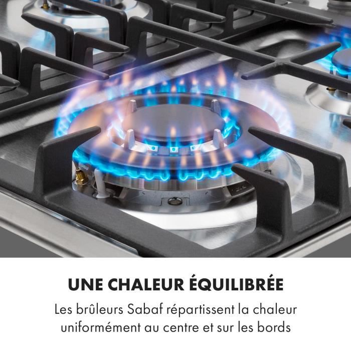 Plaque gaz 4 feux encastrable - Klarstein - 60 cm - tables de cuisson acier  inox - plaque de cuisson gaz - cuisinière - noir - Cdiscount Electroménager