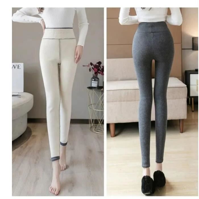 Casual Warm Winter Solid Pants Soft Clouds Legging Doubl Polaire