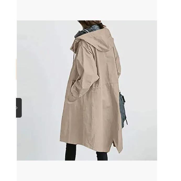 Trench A Capuche Pour Femme Elegant Hiver Coupevent Grande Taille Coupevent Manteau D hiver Kaki XXL Kaki Cdiscount Pret a Porter
