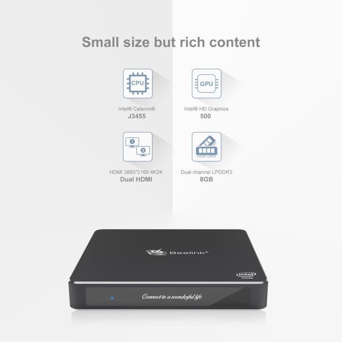 Beelink Gemini T34-Mini PC 4K Windows 10-8GBRAM+128GBSSD-unitÉ2