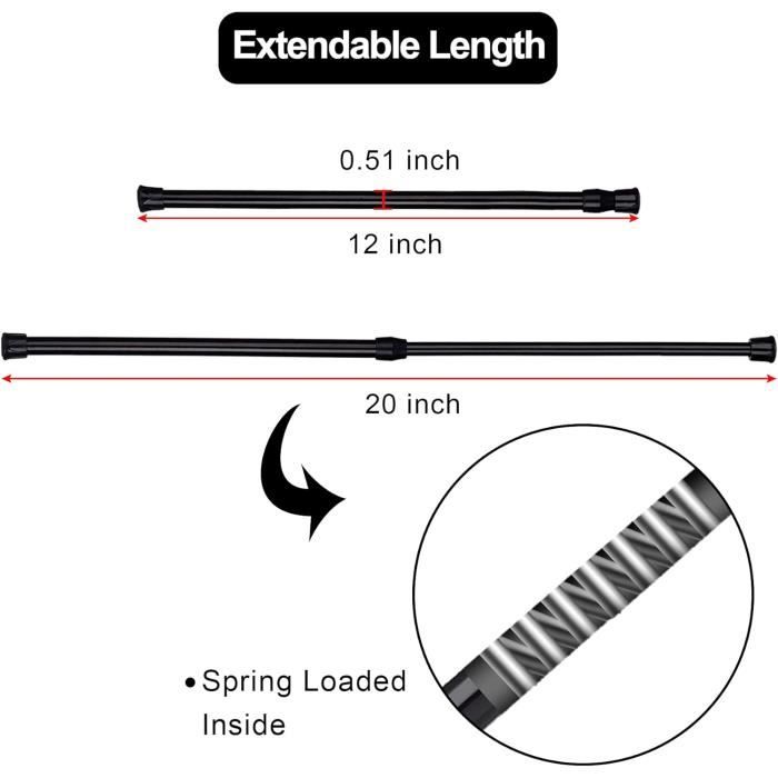 Tringles Extensibles SIQUK - Lot De 6 Blanc - 30-50cm - Sans Perçage - Pour Penderie, Salle De Bain, Cuisine