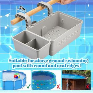 Panier de rangement pour piscine avec porte-gobelet, accessoires pour
