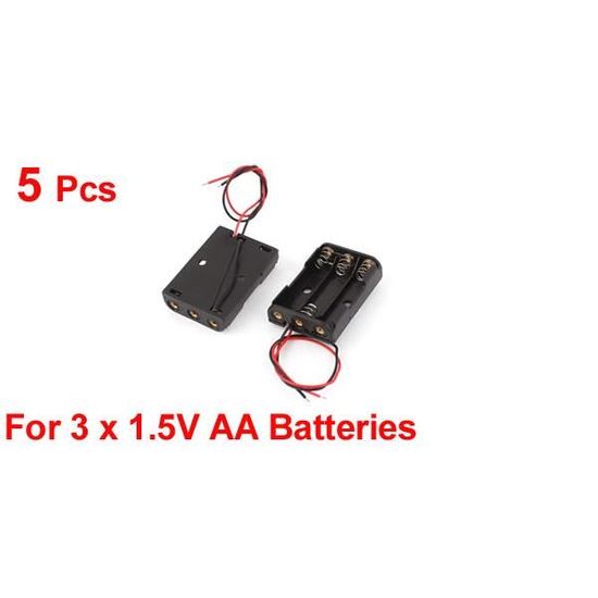 5Pcs Fil De Plomb Porte-piles Boîte pour 3 x 1.5V piles AA
