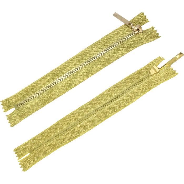 Lot de 10 Fermetures éclair à dents en plastique injecté N°3 18 cm non séparables curseur en