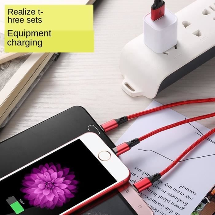 Câble Iphone [1M+1M+2M-Lot De 3] Cable Chargeur Iphone Certifié Mfi Nylon  Câble Lightning Charge Rapide Angle Droit Fil Iphon[J418] - Cdiscount  Téléphonie