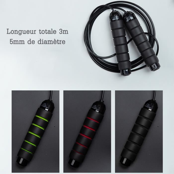 Corde à Sauter TREXO Advanced – Longueur Réglable Jusqu’à 275 Cm, âme Acier, Gaine Silicone, Poignées Antidérapantes
