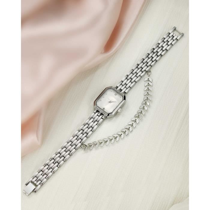 Montre À Quartz Élégante Avec Cadran En Diamant De Luxe Pour Femme