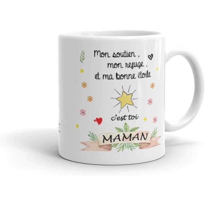 MUG CÉRAMIQUE MAMAN COOL POULE 9.5CM BLANC