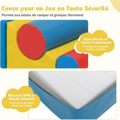 GOPLUS 6 PCS Parcours Motricité Bébé en Mousse EPE, Différentes Formes