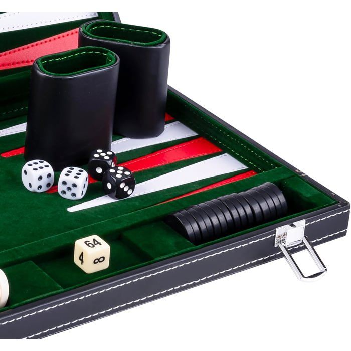 Jeu Backgammon Art Abstrait + Gobelets à dés