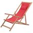 Vidaxl Chaise Pliable De Plage Tissu Et Cadre En Bois Rouge