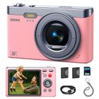 JEEMAK Appareil Photo Numérique Compact Caméra vidéo 4K 64MP - 2,4" écran LCD - Zoom 18X - Appareil Photo pour enfant, adolescent - Rose