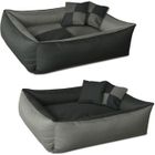 BedDog MAX QUATTRO 2en1, lit pour chien , Panier corbeille, coussin de chien [XXL env. 120x85cm, ROCK-FLOW (gris/anthracite)]