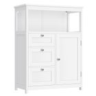 VASAGLE Meuble de Salle de Bain, Commode, Placard, Armoire, avec Étagères Réglables, 3 Tiroirs, 30 x 60 x 80 cm, Blanc