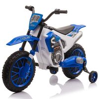 Moto Electrique Enfant - BALOVEBY - Tout-Terrain 2 Vitesse - Batterie 12V/7Ah - Bleu