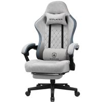 Chaise de bureau gaming Fauteuil ergonomique inclinable - Réglable en hauteur - Gris