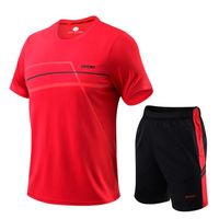 Ensemble T-shirt et Short Vetement de Sport 2 Pieces Ete Respirant Séchage Rapide Pour Fitness Running