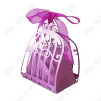 TD® 100 pièces Boîte à bonbons Violet Noël Jour de la Saint-Valentin Cadeau de mariage Design en creux Bonbonnière de mariage