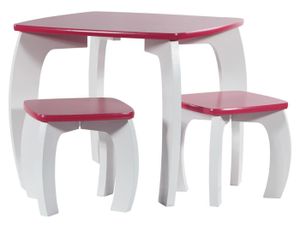 Ensemble table et chaise de jardin Ensemble de table et 2 tabourets pour enfant en bo