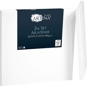 CHASSIS DE TOILE Artina Lot de 2 Toile à peindre 40x40cm 280g/m² Ak
