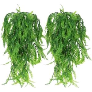 FLEUR ARTIFICIELLE Plante Artificielle Fougère Boston et Lierre Guirlande - Vert d'herbe de Perse - Économique et Pratique