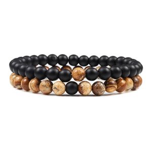 BRACELET - GOURMETTE Bracelets à énergie en perles de malchite pour couples à distance, bijoux en forme d'œil de tigre, en pierres [36075D9]