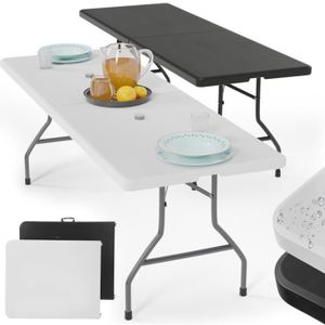 TABLE DE JARDIN  Jago® Table Pliante - 183 x 76 cm, Cadre en Acier,