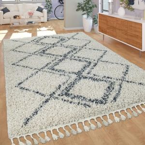 new asma tapis de salon shaggy style berbere 150 x 220 cm gris cdiscount maison