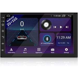 AUTORADIO Autoradio 2 Din, 7 Pouces 1080P Hd Touchscreen Car Radio Avec Bluetooth, Android 11 Autoradio Avec Navi, Fm Radio, Mirrorlink[J2733]