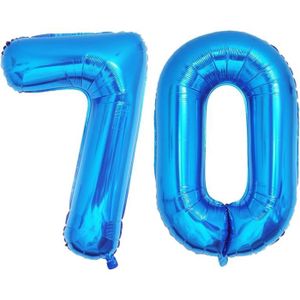 BALLON DÉCORATIF  40 Pouces Foil Ballons Chiffre 70 Bleu (101Cm), Go