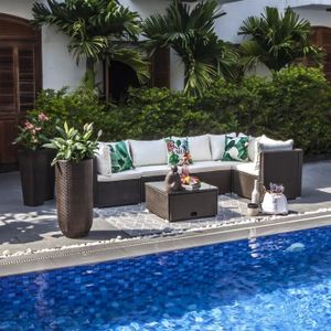 Salon De Jardin En Imitation Resine Tressee Allibert 5 Personnes