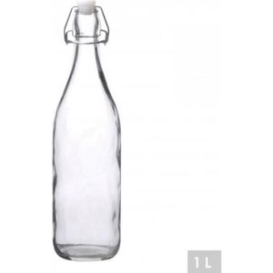 Bouteille de limonade transparente 75 cl avec bouchon mécanique