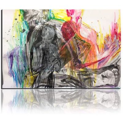 TEMPSA Tableau Peinture à Huile Toile Coloré Arbre Cadre Abstrait Et Cadre  Art Mural Salon Décor - Cdiscount Beaux-Arts et Loisirs créatifs