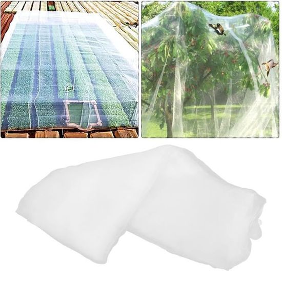 Filet de protection anti-insectes en maille fine pour jardin ATYHAO 2.5x5m - Blanc - Protection des plantes - PE