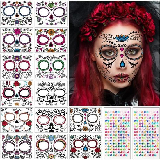 Tatouages Temporaires Halloween Cicatrices & Fausse Gale - 10 Feuilles - Pour Cosplay, Maquillage Effrayant