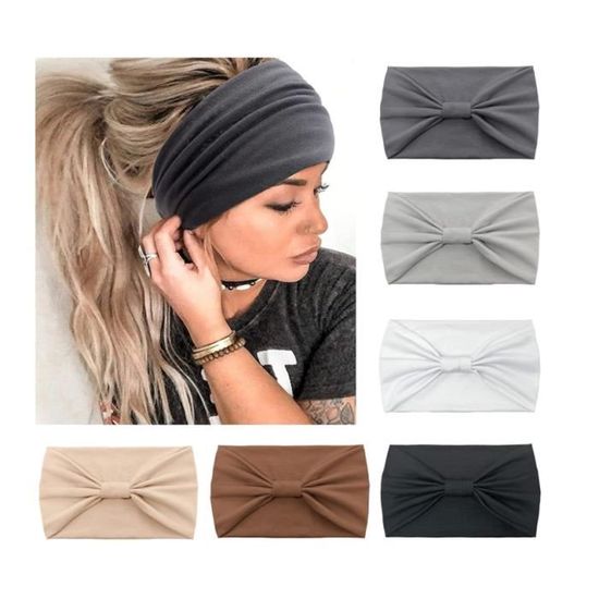 4 Serre-têtes Élastiques Femme - Bandeaux Yoga Sport Large 9cm - Absorbant Et Confortable
