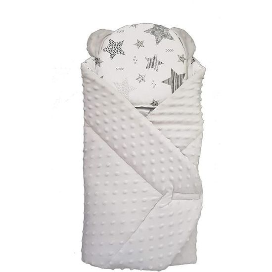 minky couverture d’emmaillotage polaire, accompagnée de coussin, sac de couchage pour nouveau-né, pour 0-3 mois, baby shower, 78 x