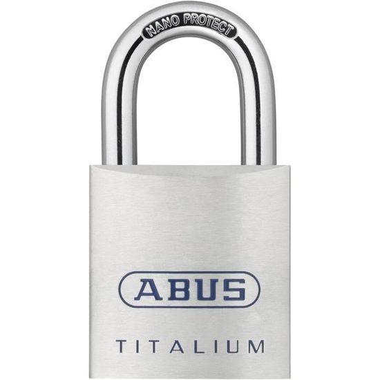 Cadenas ABUS Titalium 80TI/50 - Aluminium Léger Et Solide - Niveau Sécurité 8 - Pour Portail, Garage Ou Box