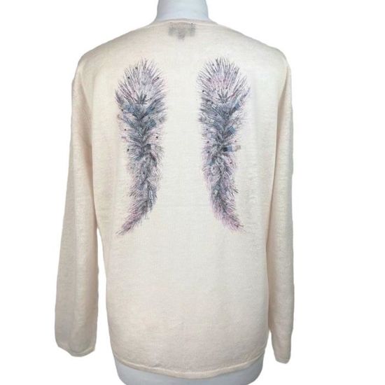 PULL MOTIF AILE DOS BERENICE Nacre Cdiscount Pr t Porter