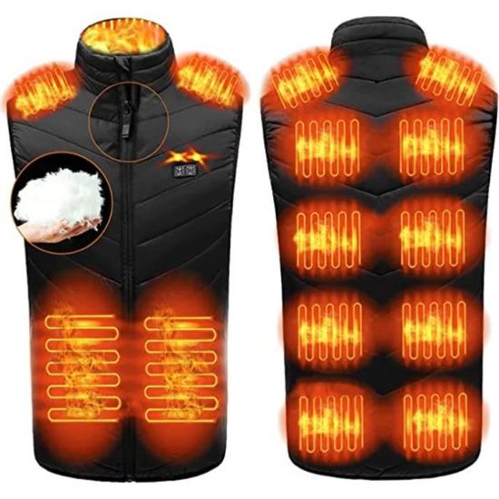Gilet Chauffant USB Pour Homme Et Femme - 8 Zones Chauffantes - 3 Niveaux De Température - Lavable