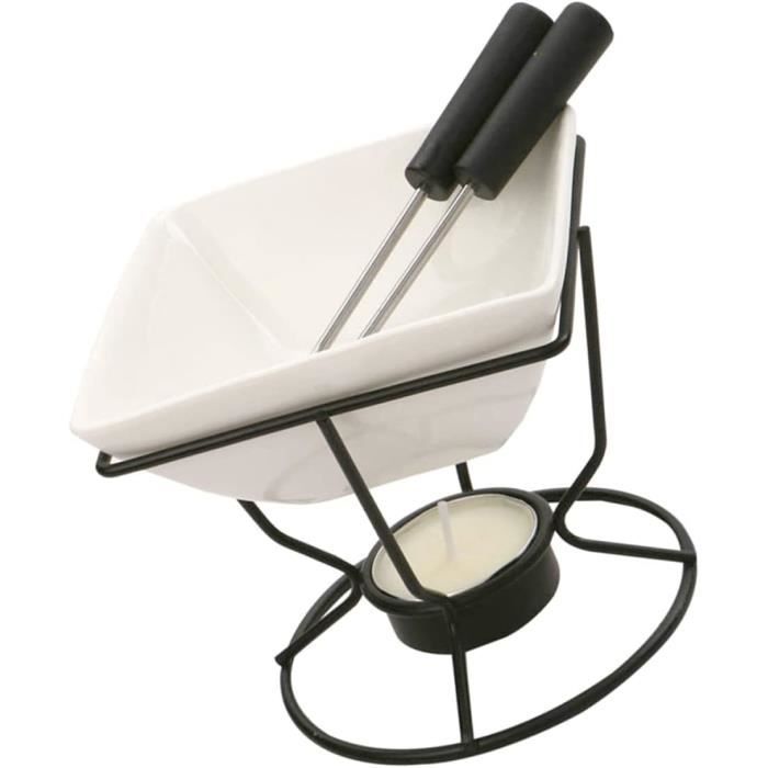 Set Fondue Au Chocolat En Céramique 200ml - 2 Fourchettes Incluses - Idéal Pour Desserts, Fromage, Beurre Fondu