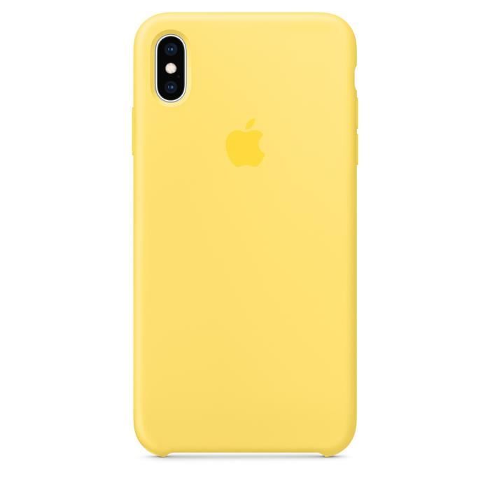 Coque en silicone compatible pour iPhone X/XS -Jaune canari